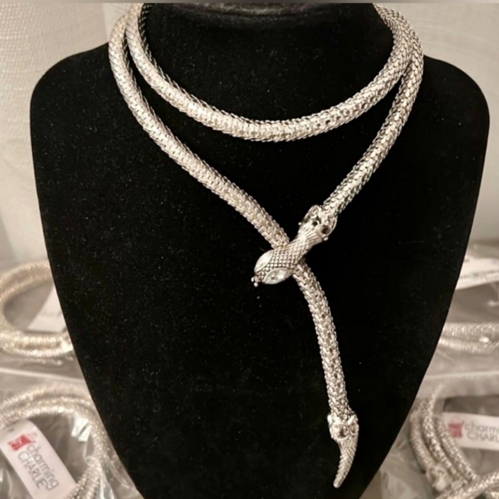 🐍Snake Necklace-Silver NWT📿